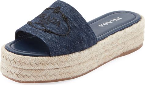 prada denim slides|prada sandals online.